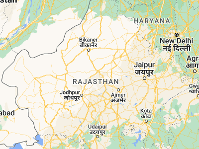 Map showing location of Mūndwa (27.0631, 73.82304)