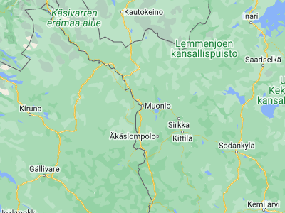 Map showing location of Muonio (67.95, 23.7)