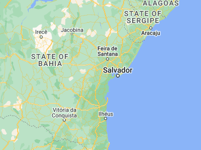 Map showing location of Muritiba (-12.91667, -39.25)