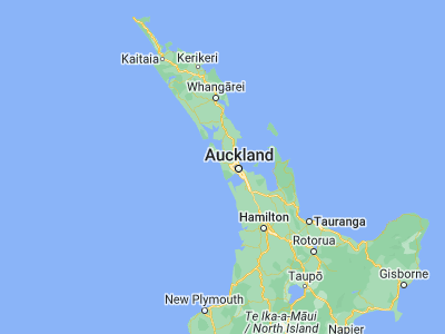 Map showing location of Muriwai Beach (-36.81667, 174.45)