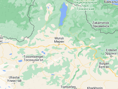 Map showing location of Murun-kuren (49.63417, 100.1625)