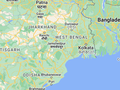 Map showing location of Mushābani (22.51667, 86.45)