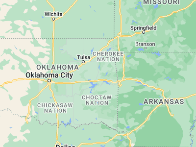 Map showing location of Muskogee (35.74788, -95.36969)