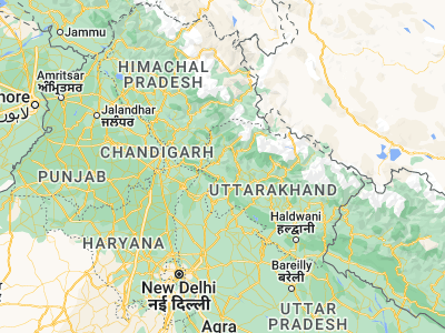 Map showing location of Mussoorie (30.4571, 78.05498)