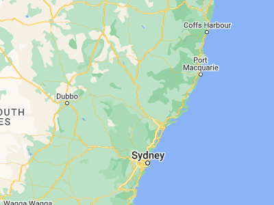 Map showing location of Muswellbrook (-32.26118, 150.89009)