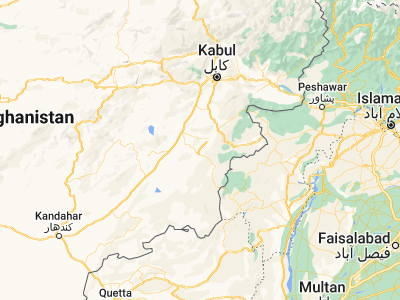 Map showing location of Mutā Khān (33.24167, 68.86639)