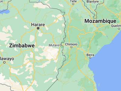 Map showing location of Mutare (-18.9707, 32.67086)