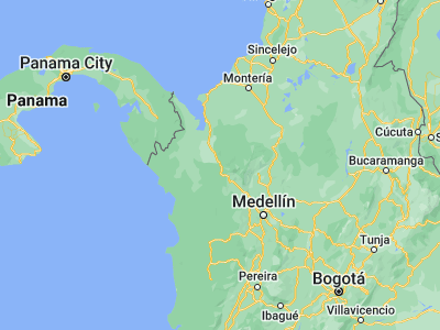Map showing location of Mutatá (7.24407, -76.43564)