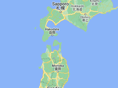 Map showing location of Mutsu (41.28944, 141.21694)