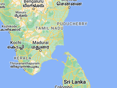 Map showing location of Muttupet (10.4, 79.48333)