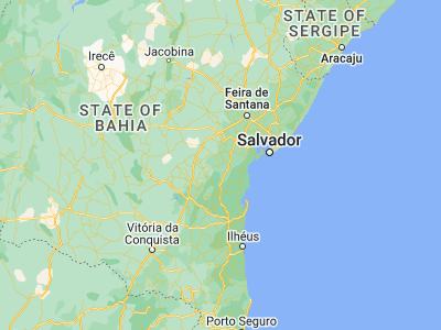 Map showing location of Mutuípe (-13.22861, -39.50472)