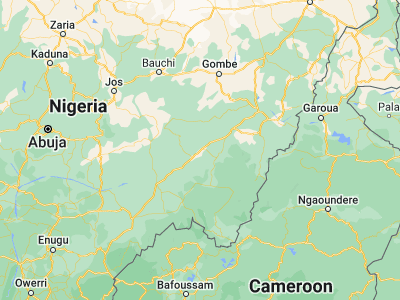 Map showing location of Mutum Biyu (8.63333, 10.76667)