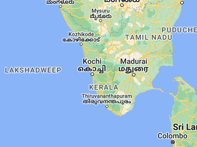 Map showing location of Muvattupuzha (9.97985, 76.57381)
