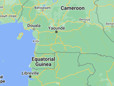 Map showing location of Mvangué (2.96667, 11.51667)