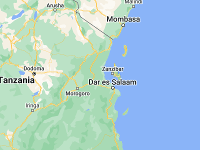 Map showing location of Mvomero (-6.25, 38.66667)