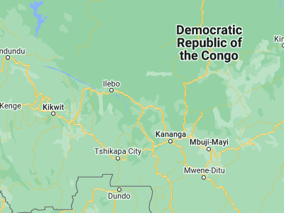 Map showing location of Mweka (-4.85187, 21.5595)