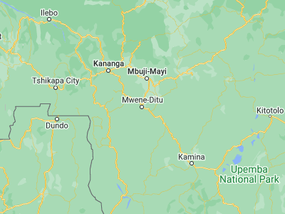 Map showing location of Mwene-Ditu (-7, 23.45)