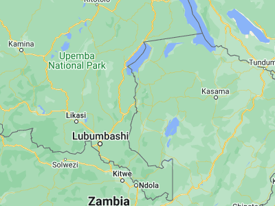 Map showing location of Mwense (-10.38446, 28.698)