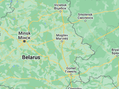 Map showing location of Myazhysyatki (53.7776, 30.1765)