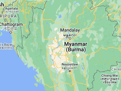 Map showing location of Myingyan (21.46667, 95.38333)