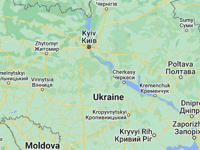 Map showing location of Myronivka (49.66007, 30.98225)