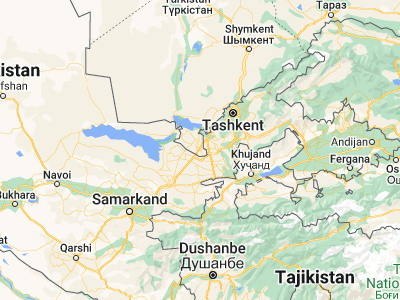 Map showing location of Myrzakent (40.66667, 68.53333)