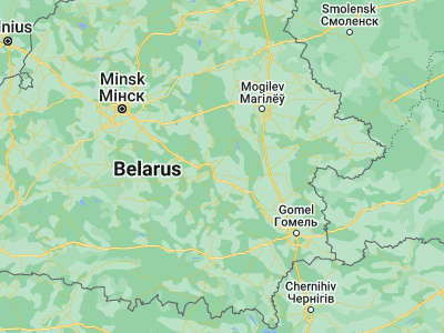 Map showing location of Myshkavichy (53.2172, 29.512)