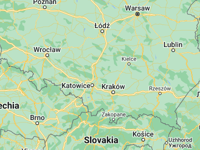 Map showing location of Myszków (50.5752, 19.32461)