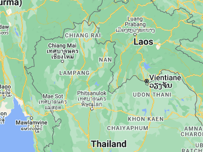 Map showing location of Na Muen (18.18931, 100.66047)