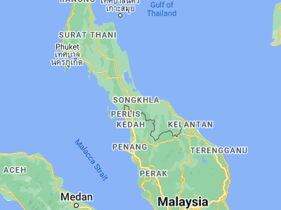Map showing location of Na Thawi (6.74192, 100.69139)