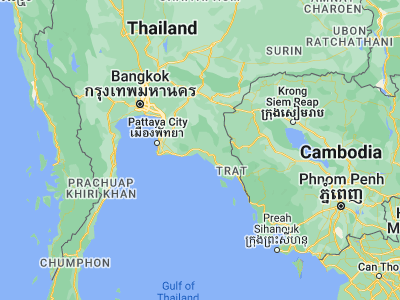 Map showing location of Na Yai Am (12.78153, 101.82256)