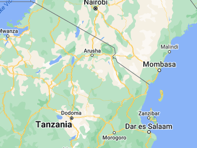 Map showing location of Naberera (-4.2, 36.93333)