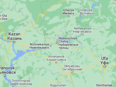 Map showing location of Naberezhnyye Chelny (55.72545, 52.41122)