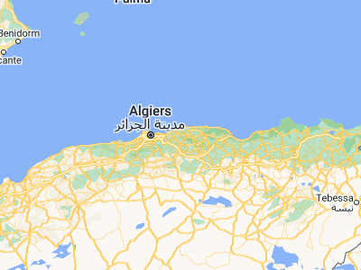 Map showing location of Naciria (36.74625, 3.83163)