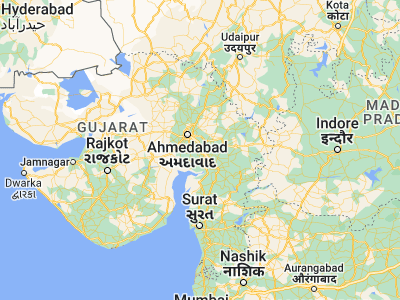 Map showing location of Nadiād (22.7, 72.86667)