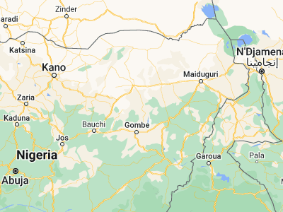 Map showing location of Nafada (11.0956, 11.3327)