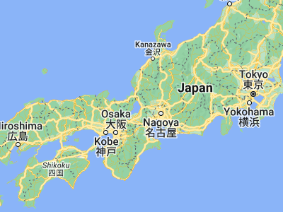 Map showing location of Nagahama (35.38333, 136.26667)