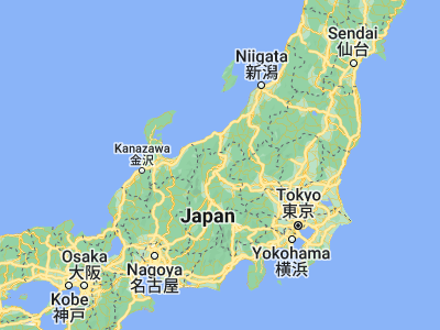 Map showing location of Nagano (36.65139, 138.18111)