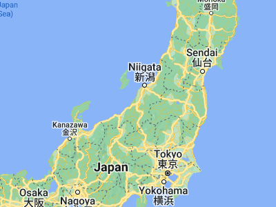 Map showing location of Nagaoka (37.45, 138.85)