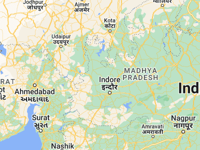Map showing location of Nagda (23.45834, 75.41759)