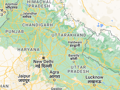Map showing location of Nagīna (29.44439, 78.43488)