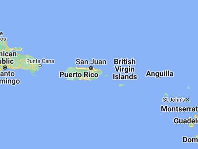 Map showing location of Naguabo (18.21162, -65.73488)