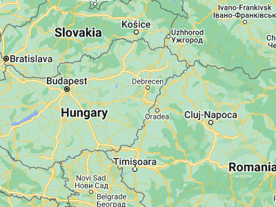 Map showing location of Nagyrábé (47.2, 21.33333)