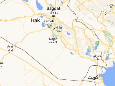 Map showing location of Nāḩiyat ash Shināfīyah (31.58376, 44.64675)