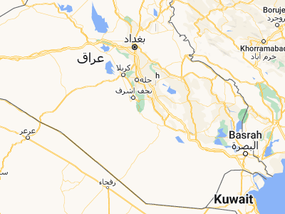 Map showing location of Nahiyat Ghammas (31.74311, 44.6196)