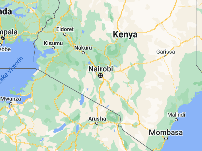 Map showing location of Nairobi (-1.28333, 36.81667)