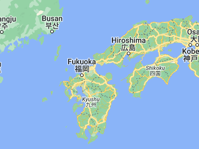 Map showing location of Nakatsu (33.59811, 131.1883)