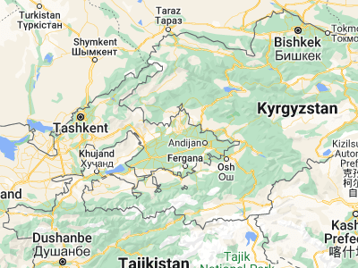 Map showing location of Namangan Shahri (40.99426, 71.66092)