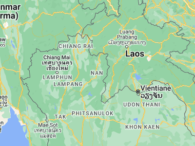 Map showing location of Nan (18.78378, 100.77899)