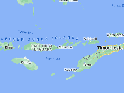 Map showing location of Nangahale (-8.559, 122.5065)